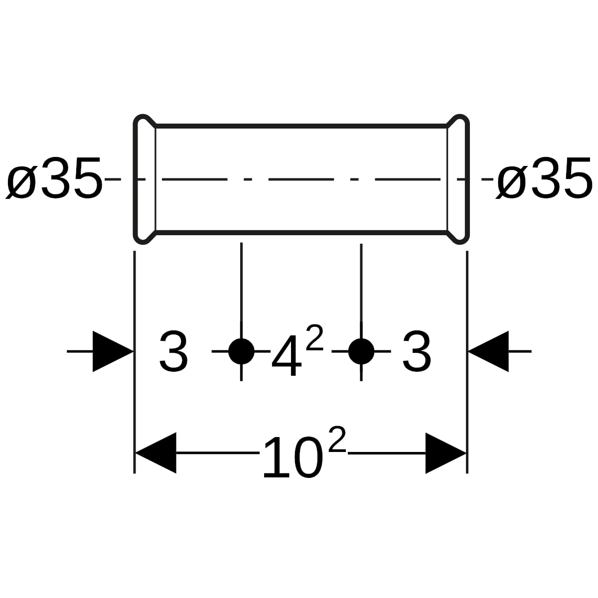 Geberit Mapress Edelstahl Schiebemuffe d35 (LABS-frei)