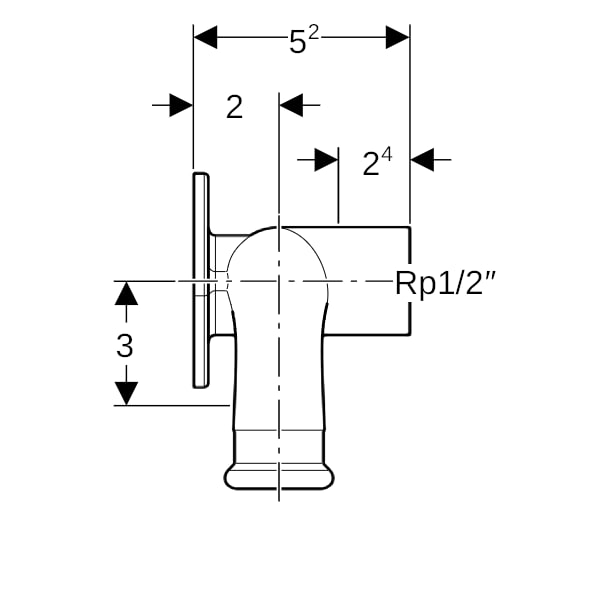 Geberit Mapress Kupfer Doppelanschlusswinkel 90Gr Rg d18-Rp1/2-d18