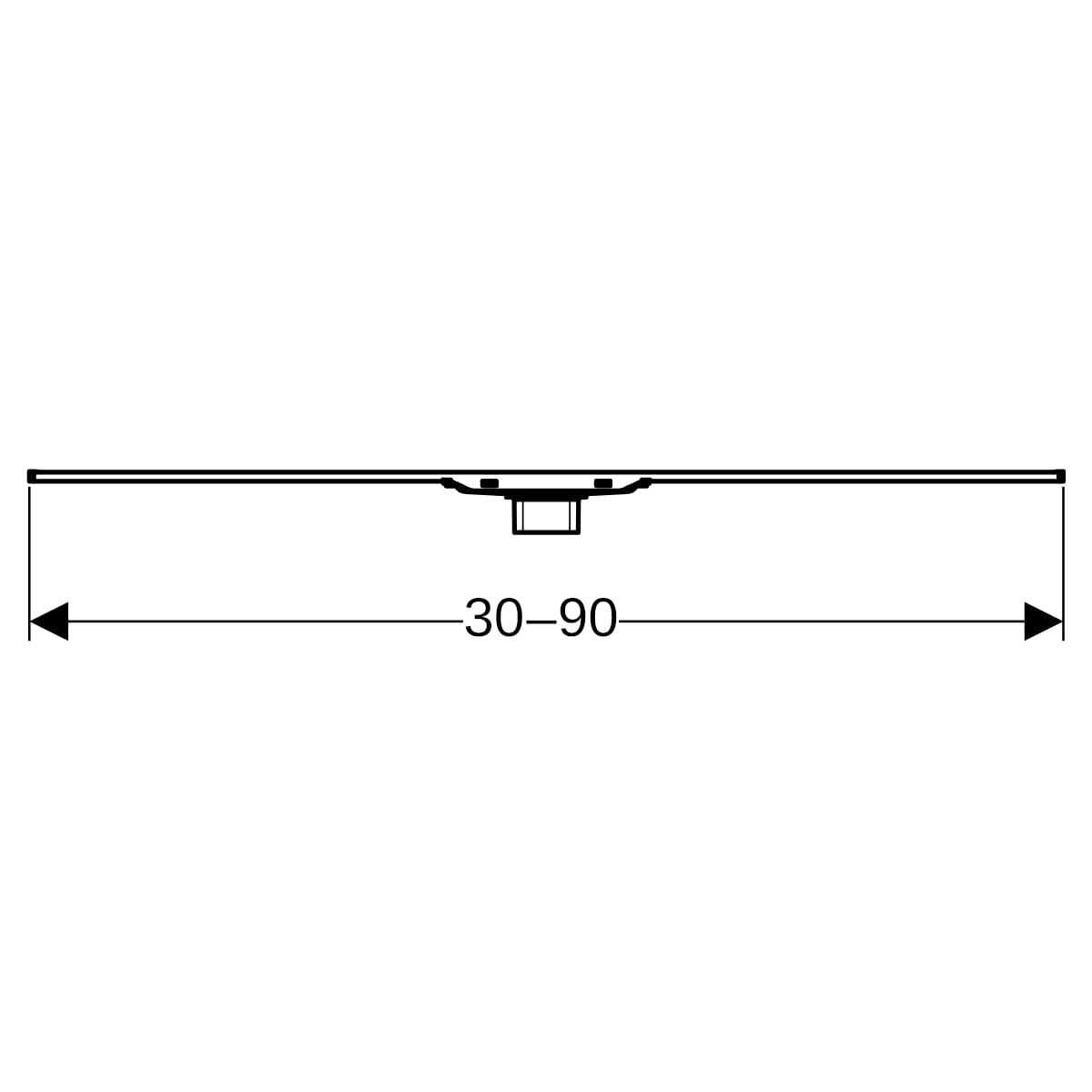 Geberit CleanLine20 Duschrinne L:30-90 cm edst. poliert / edst. gebürstet
