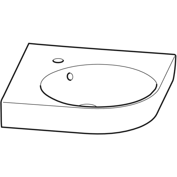 Geberit Renova Compact Eck-HWB, 45x39,5cm m. Hl., m. Ül., weiß, KeraTect