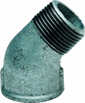 gebofittings Temperguss Gewindefittings 121 - Winkel 45 - 1 1/2", verzinkt gebofittings Temperguss Gewindefittings 121 - Winkel 45 - 1 1/2", verzinkt