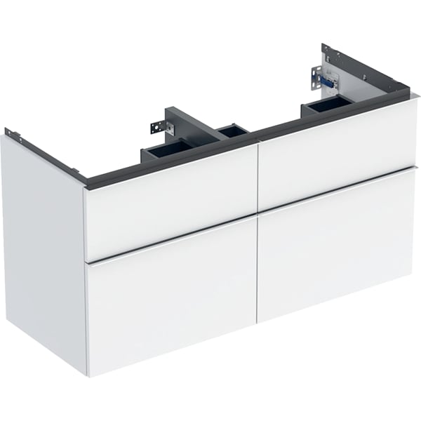 Geberit iCon Unterschrank für DWT, 4 Schubl. 118,4x61,5x47,6cm, weiß hgl/Gr. chrom