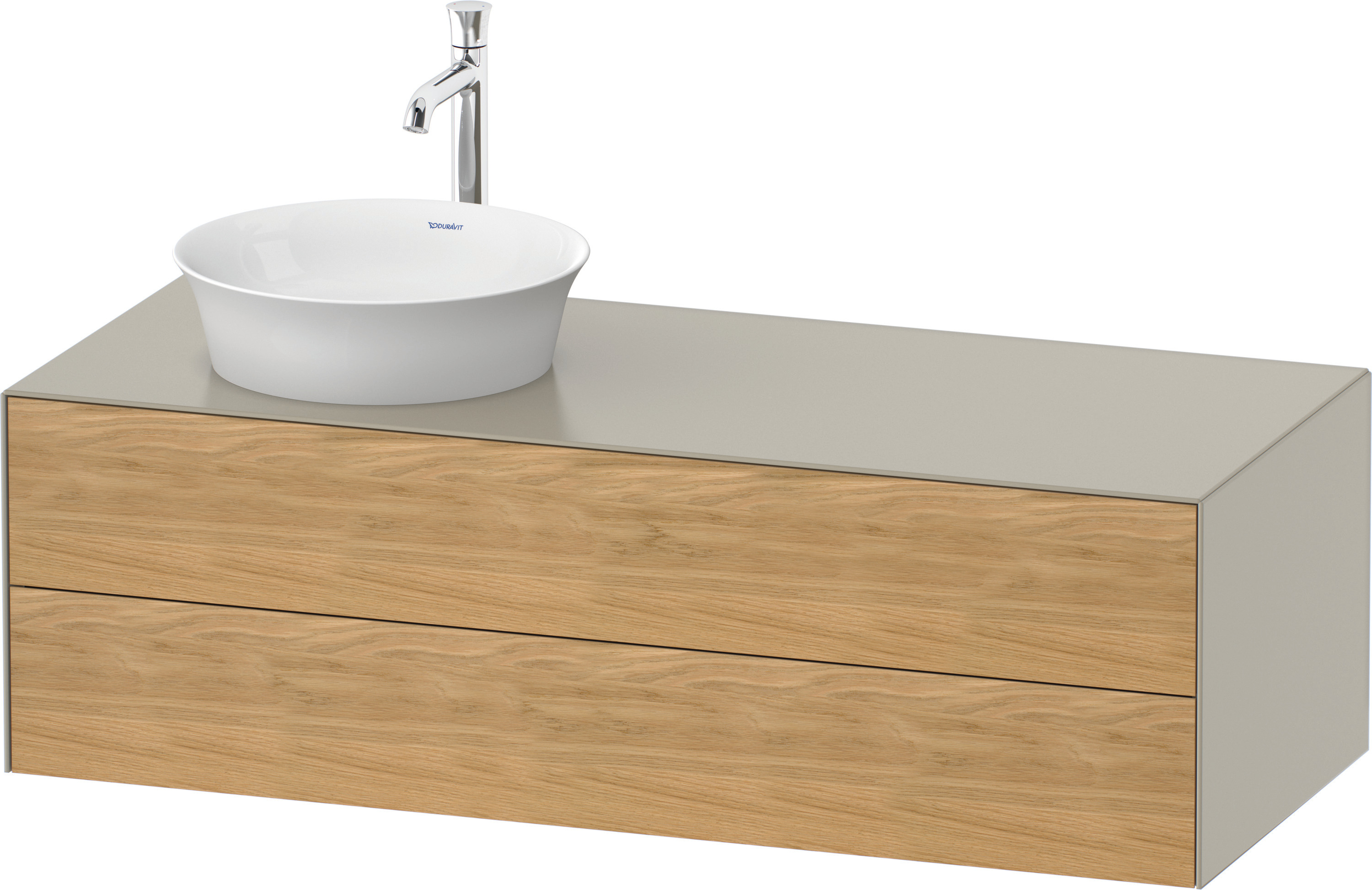 Duravit WTU White Tulip wandh,2 SchKa,B li. 408x1300x550mm,Eiche N.M/Taupe Sdm