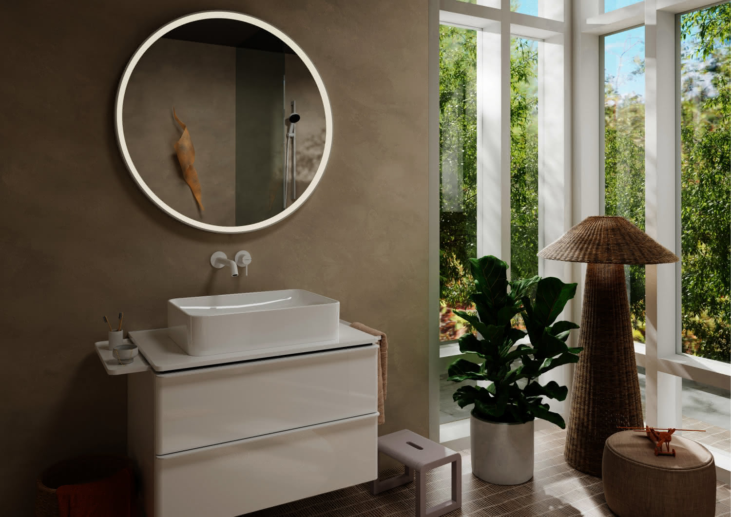 Hansgrohe 2-Loch Waschtischmischer Unterputz Tecturis S F-Set 225 mm Auslauf MW