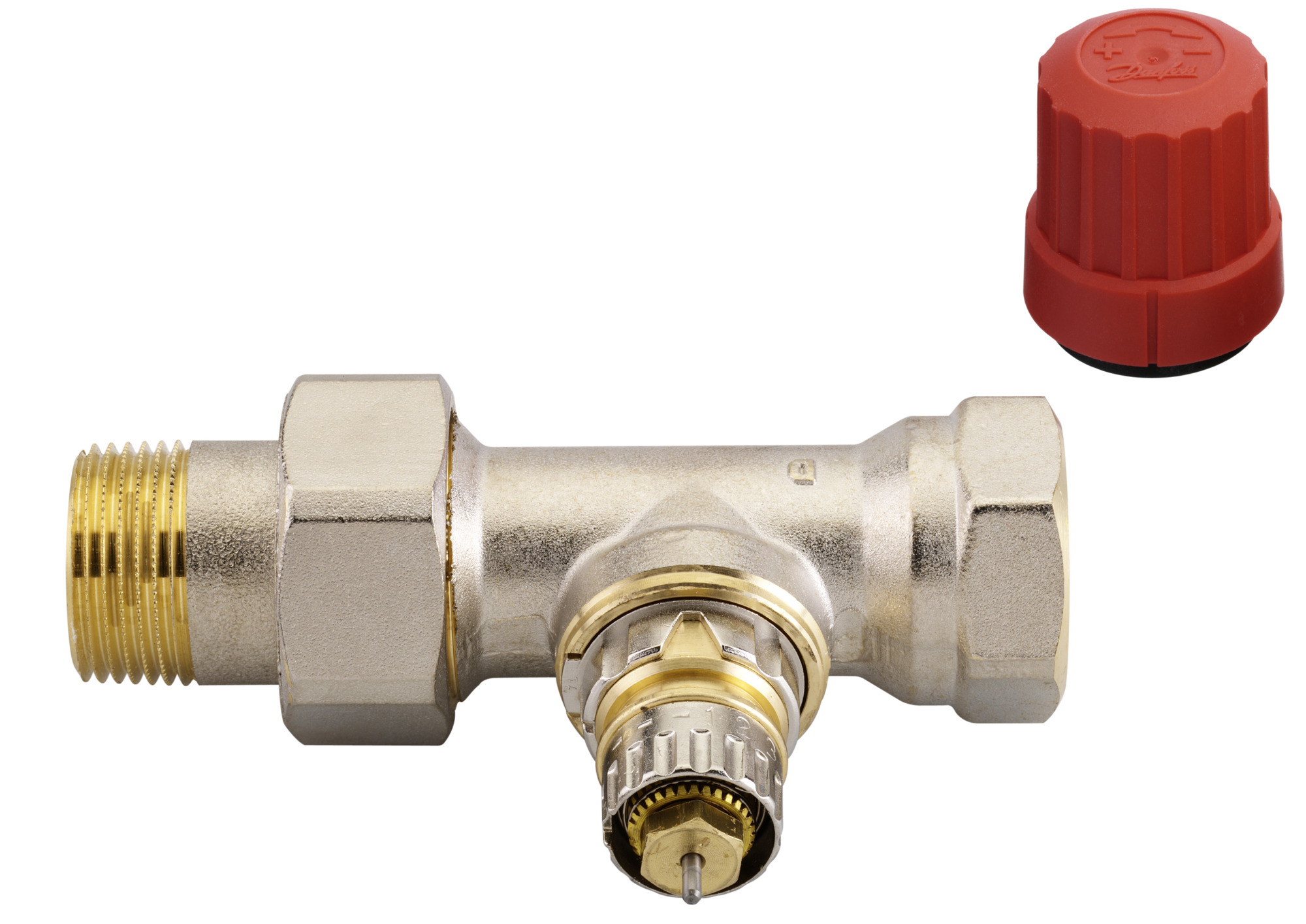Danfoss Ventilgehäuse RA-N 20 R 3/4, Durchgang, matt vernickelt