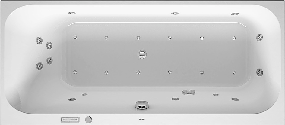 Duravit Whirlwanne Happy D.2 1600x700mm Einbauv. R-Schräge li. Combi E, weiß