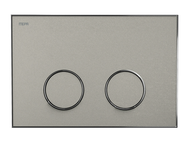 WC Betätigungsplatte MEPA Frame 2-M Laminam Warmgrau-Glanzchrom