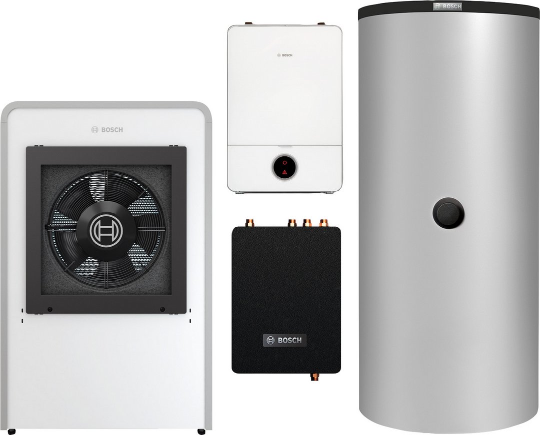 BOSCH Luftwärmepumpen-Paket JUPA CS757 CS7000iAW9IR-S, AWE9, FF20, BHS 750-6ERZ
