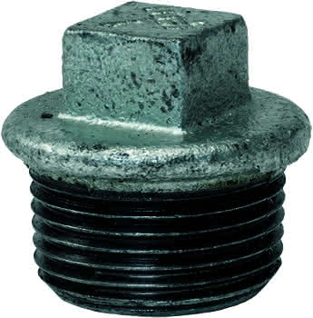 gebofittings Temperguss Gewindefittings 290 - Stopfen mit Rand 3", verzinkt