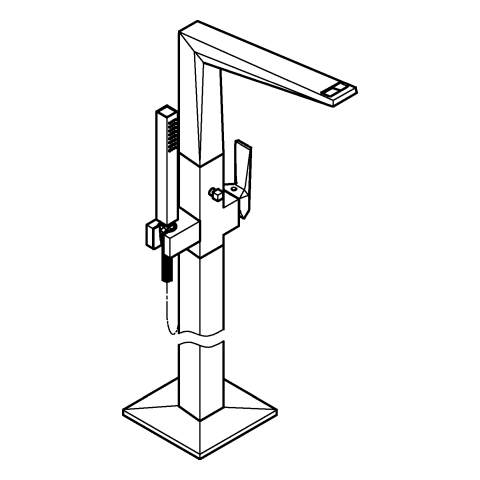 GROHE Wannenbatt. Allure Bril. PC 24422 Bodenmontage Griff Rändelstruktur chrom