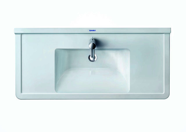 DU Möbelwaschtisch Starck 3 1050 mm mit ÜL, mit HLB, 1 HL, weiß WonderGliss