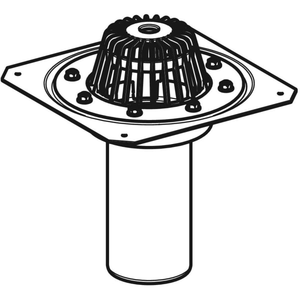 Geberit Dachwassereinlauf mit Befestigungsfl. für Dachabdichtungsfolie d110 7L/s