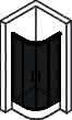 HP DA Classics 2 EasyEntry 1/4 Kreis GT 80/80 H:2000 R:500 weiß klar Anti-Plaque