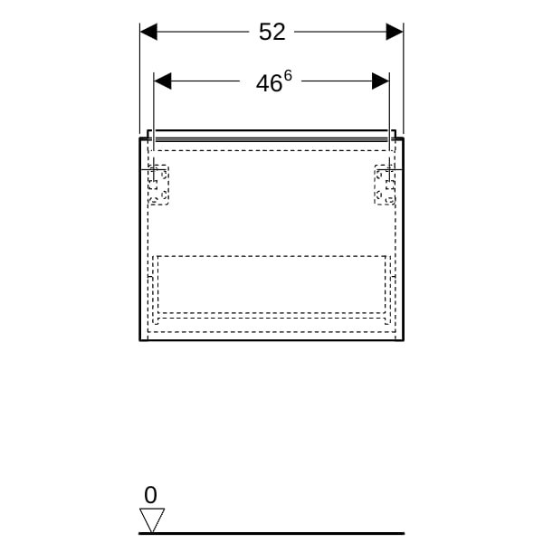 Geberit iCon Unterschrank für HWB, 1 Schubl. 52x41,5x30,7cm, sandgrau