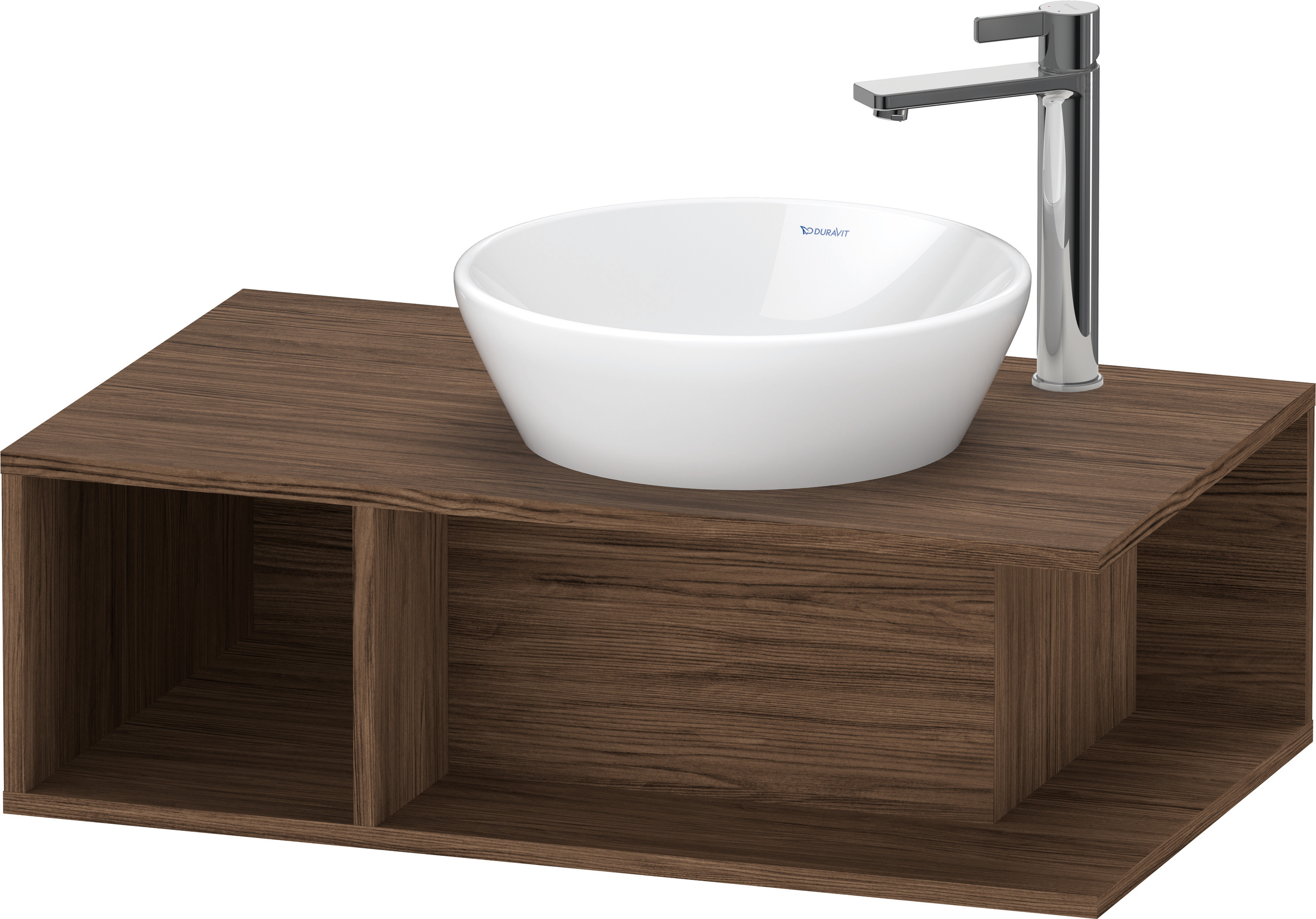 Duravit D-Neo WTU wandh.,1 offenes Fach l., 260x800x480mm, Nussbaum Dunkel