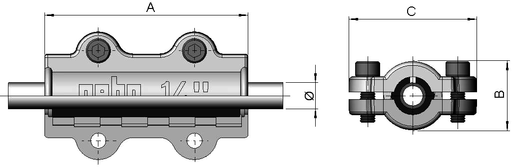 gebooriginal Temperguss-Dichtschelle Typ DS 3" für Stahlrohr Serie 252