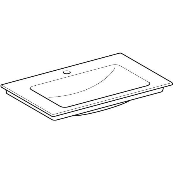 Geberit ONE Möbelwaschtisch 75x48 cm m.Hl., o.Ül., weiß, KeraTect