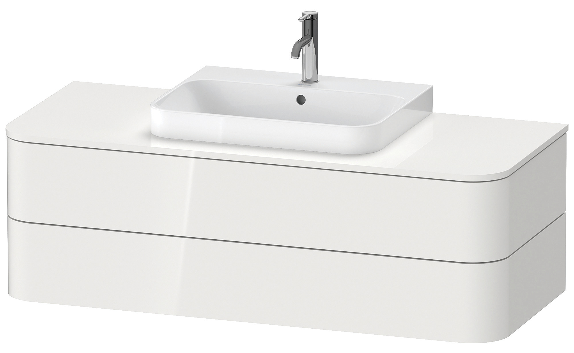 Duravit WTU HappyD2+ wandh.,408x1300x550mm 2Schubkästen,weiß hgl. f.ASB ohne ES