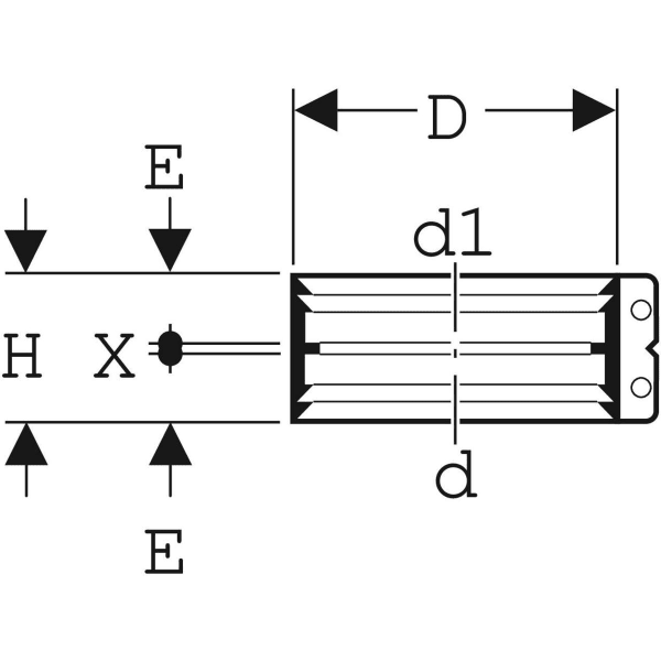 Geberit Übergangsspannverbinder Edelstahl d75mm d1=68mm