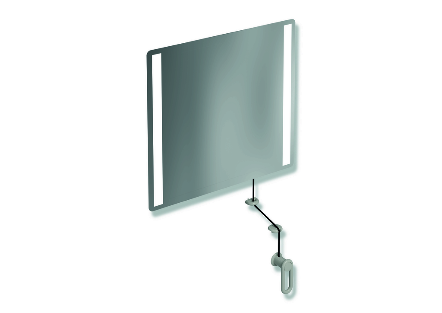 HEWI Kippspiegel LED basic, B:600mm H:540mm lichtgrau