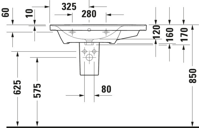DU WT/MWT D-Neo, 800mm, weiß m.ÜL, HLB, o.HL, Becken links