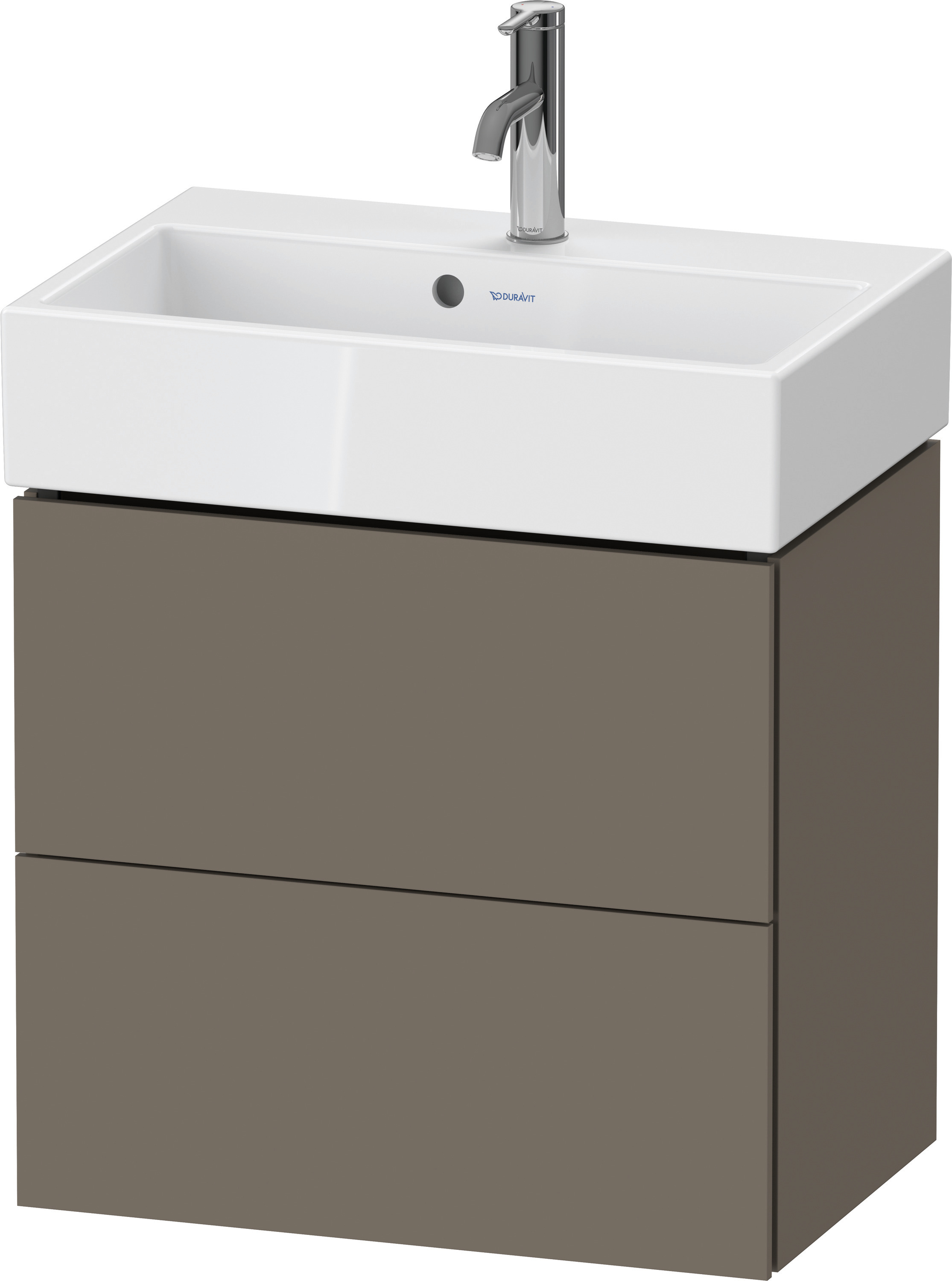 Duravit WTU L-Cube wandhängend, 2 Schubk. 544x584x391mm, Flannel Grey Sdm.