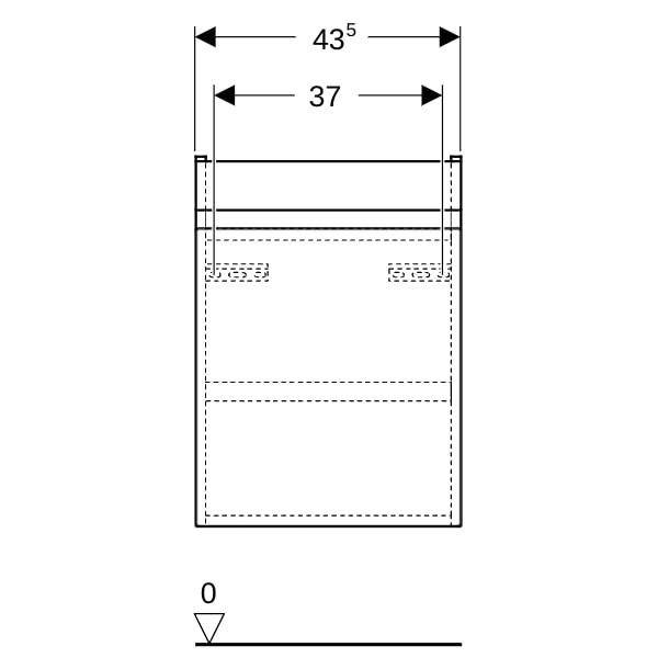 Geberit Renova Plan US für HWB, 1 Tür 43,5x66x34,5cm, weiß