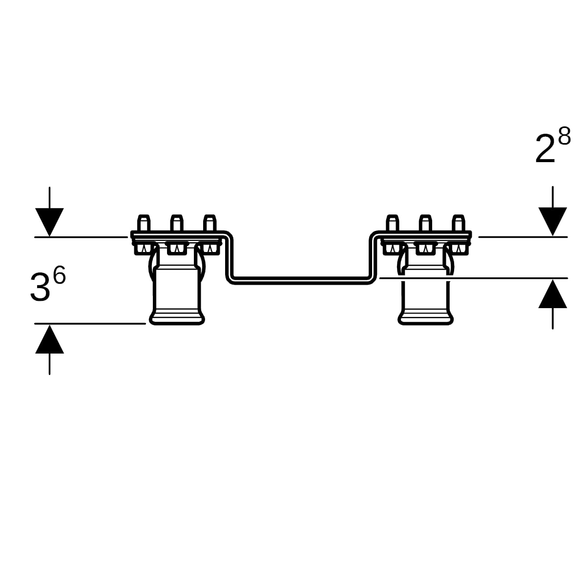 Geberit FlowFit Anschlusswinkel 90Gr vormontiert zweifach Rg+ d16-Rp1/2
