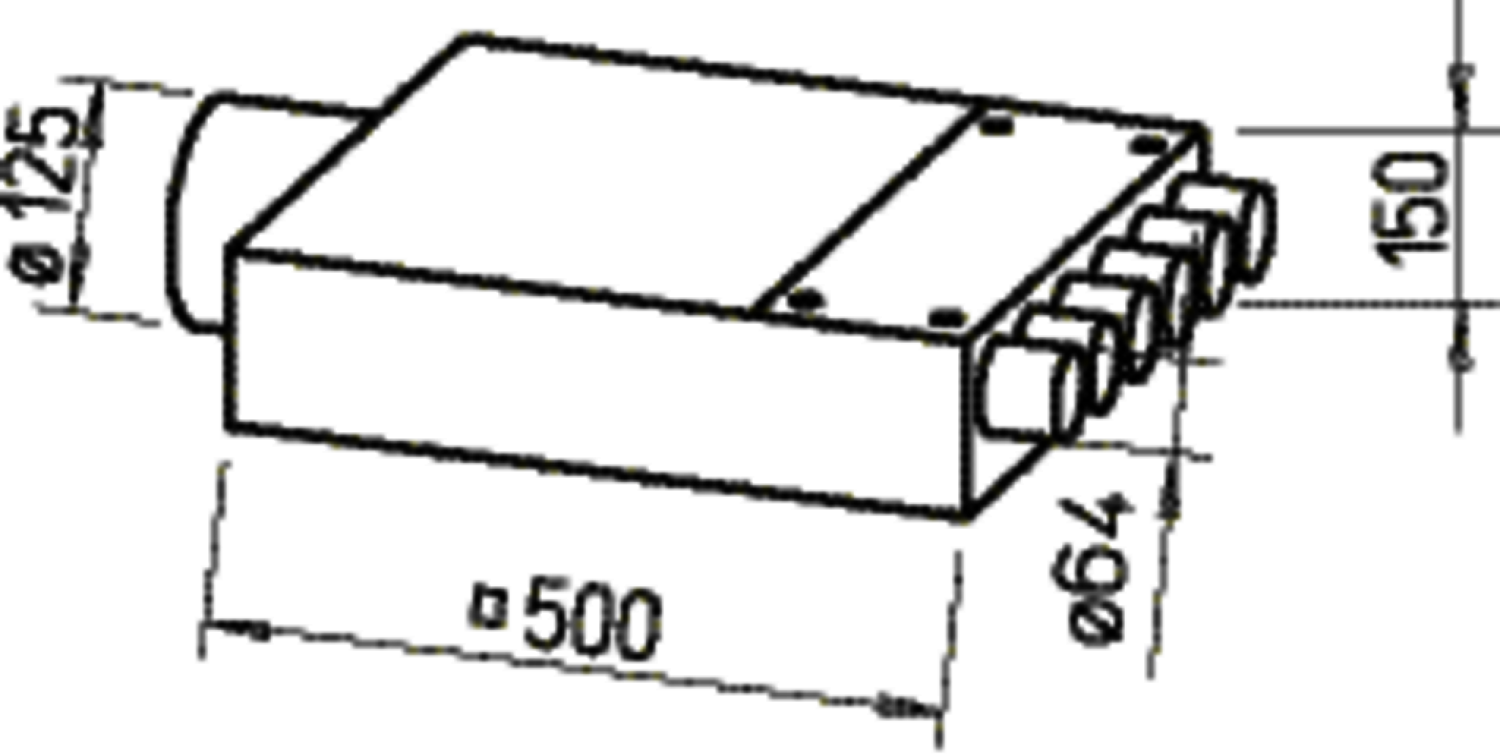 Helios FRS-VK 6-63/125 Verteilerkasten 6 x DN 63, 1 x 125