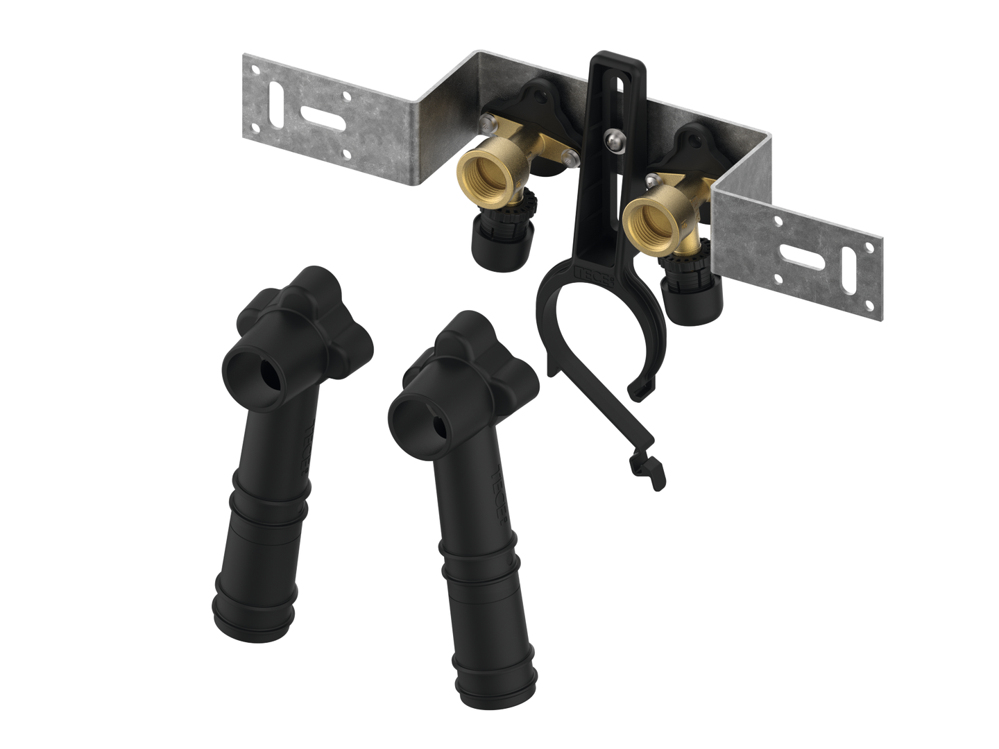TECElogo-Ax Montageeinheit 80 mm mit Wandscheibe Dim. 16 x Rp 1/2", Si-Bronze