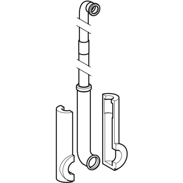 Geberit Spülbogenset 90Gr ausziehbar mit Aussparungsschale d32/45