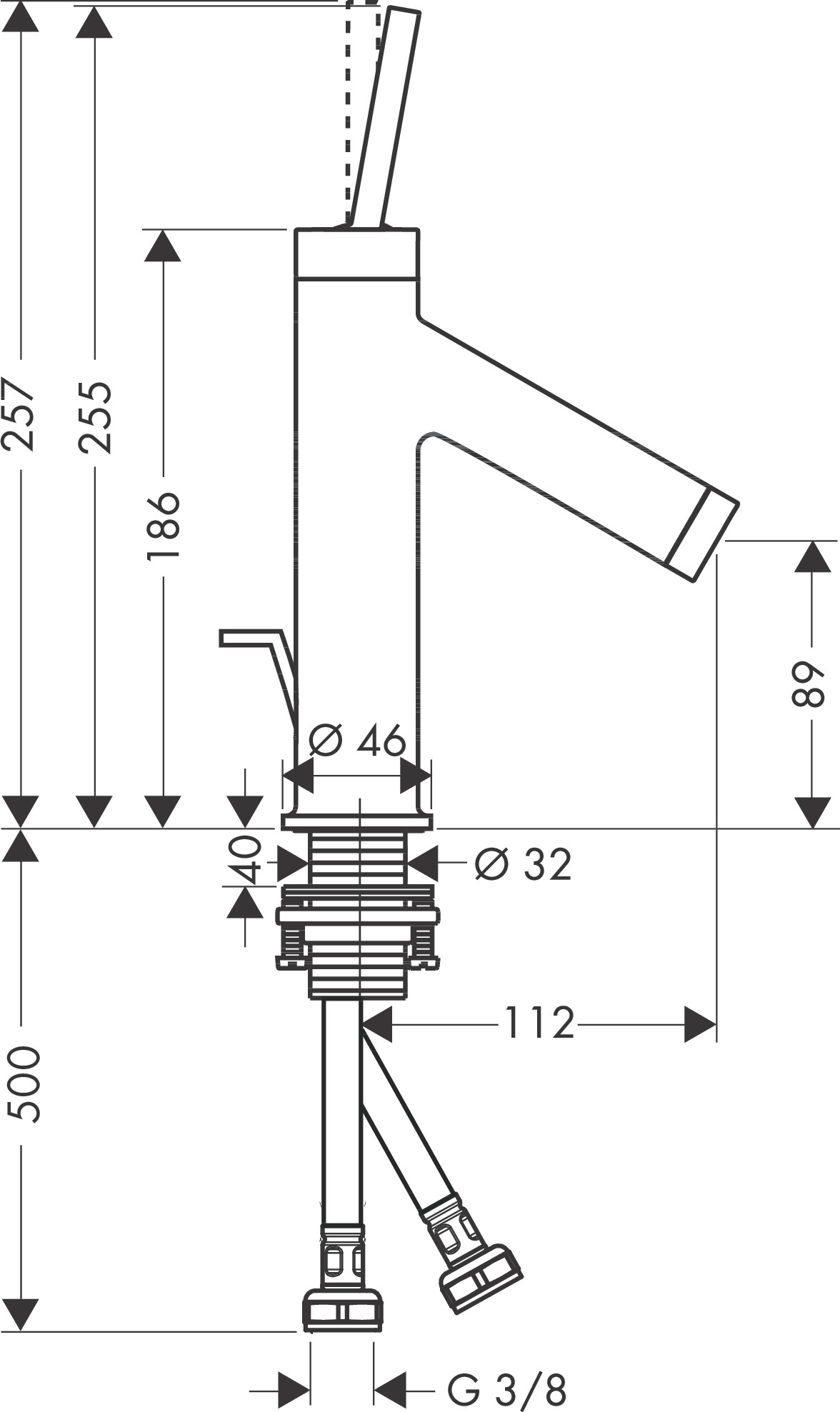Hansgrohe Waschtischmischer 90 Axor Starck BN