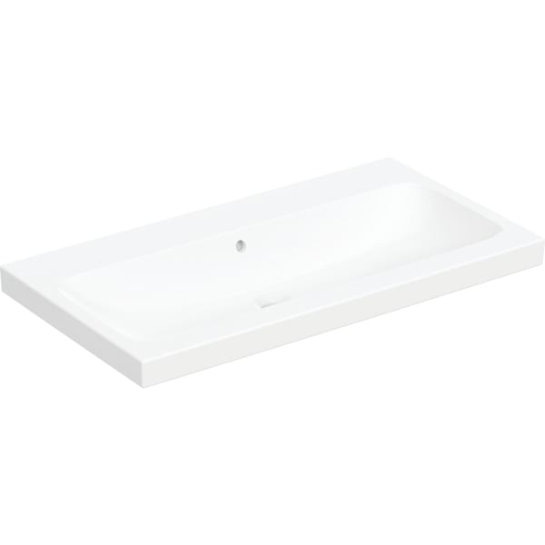 Geberit iCon Light Waschtisch 90x48cm ohne Hahnloch, mit Überlauf, weiß