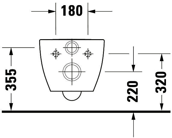 DU Wand-WC Happy D.2 540 mm Tiefspüler, Durafix, weiß