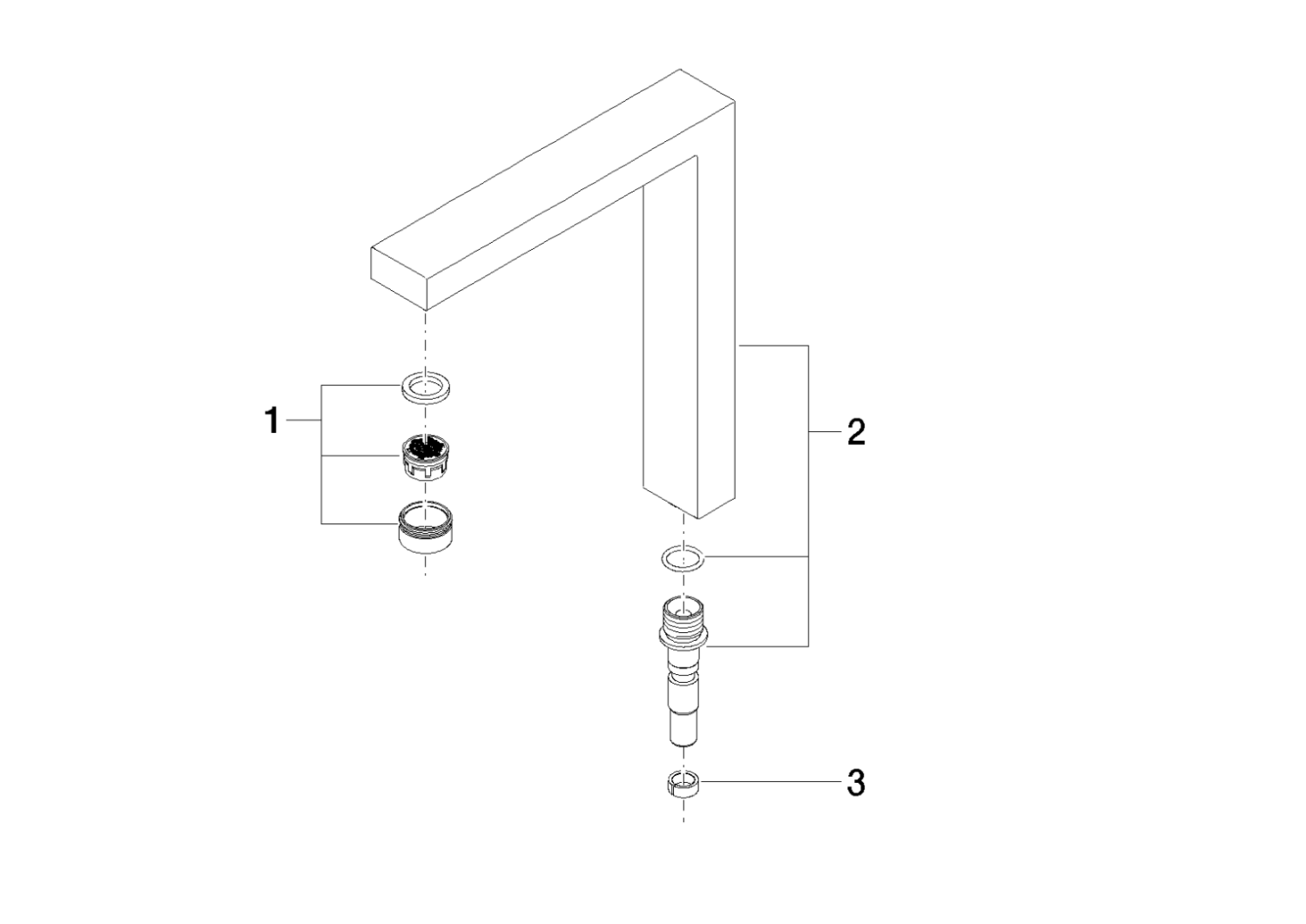 DO Auslauf ERSATZTEILE 90110619204 221 x 199 x 36 mm, 8 l/min. Chrom