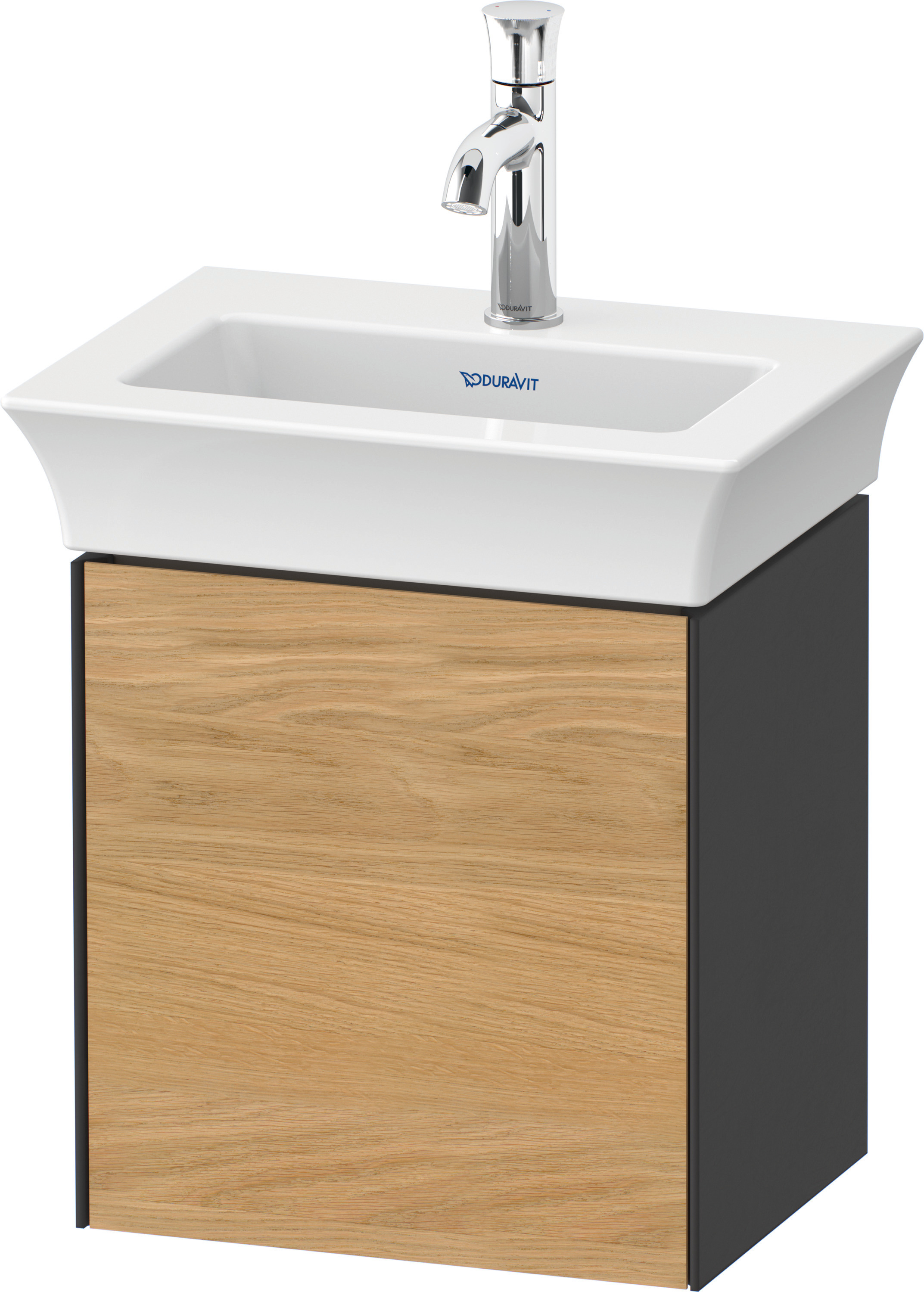 Duravit WTU White Tulip wandh.,1 Tür, TA li. 410x384x298mm,Eiche N.M./Graphit Sdm