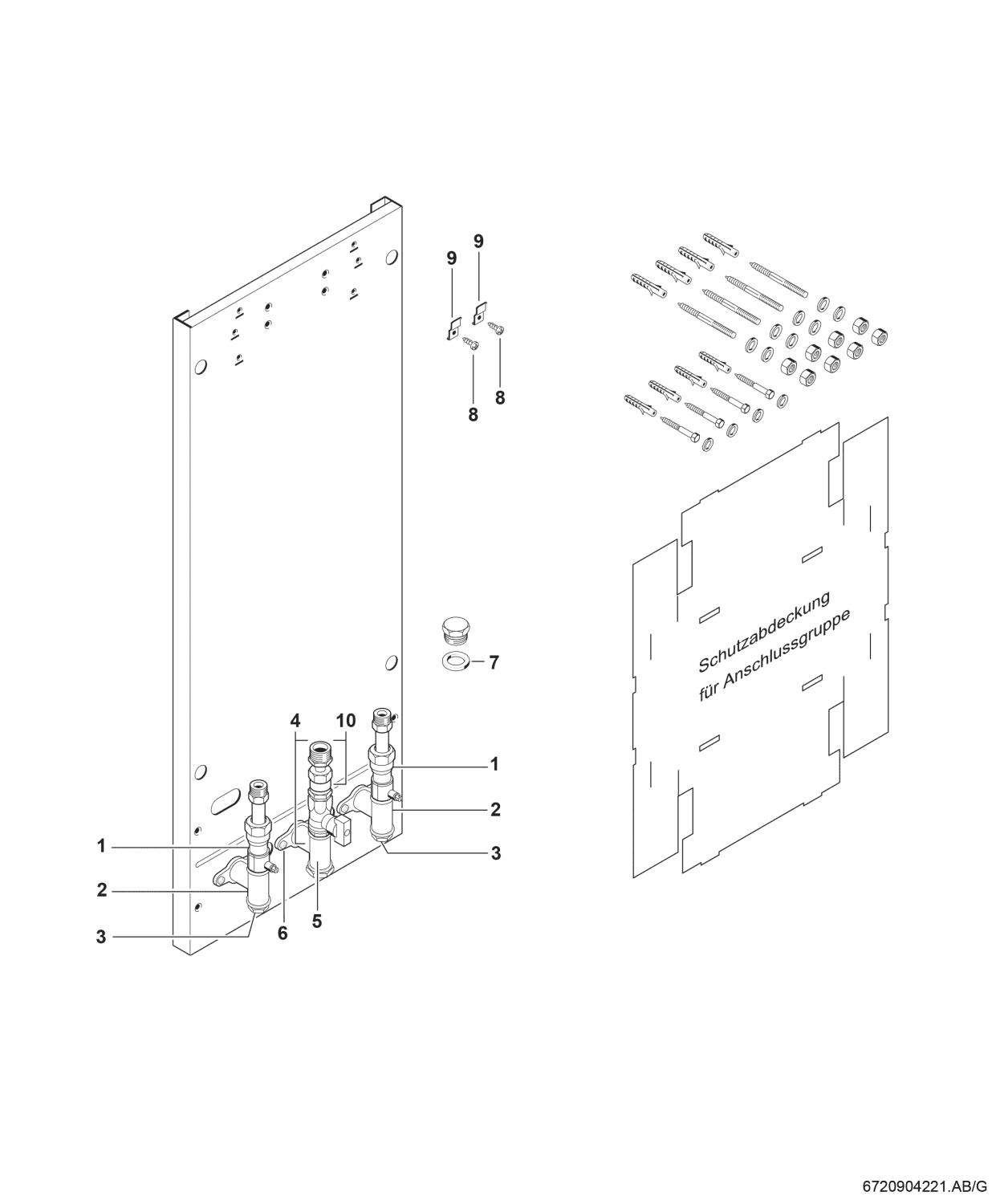 BOSCH Installationszubehör Nr. 962 Vormontageeinheit, Breite: 450 mm