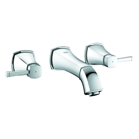 GROHE 3-Loch-WT-Batterie Grandera 20414 Wandmontage FMS Ausladung 177mm chrom