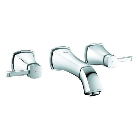 GROHE 3-Loch-WT-Batterie Grandera 20414 Wandmontage FMS Ausladung 177mm chrom GROHE 3-Loch-WT-Batterie Grandera 20414 Wandmontage FMS Ausladung 177mm chrom