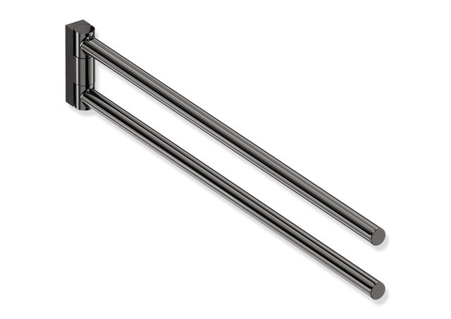 HEWI Handtuchhalter Sys 162, edst., PVD, L:446mm, schwenkb. schwarzchr glzd