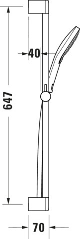 DU Brauseset 700m, Handbrause 3-Jet Rain/Pulse/Mono, BS 1600, Chrom