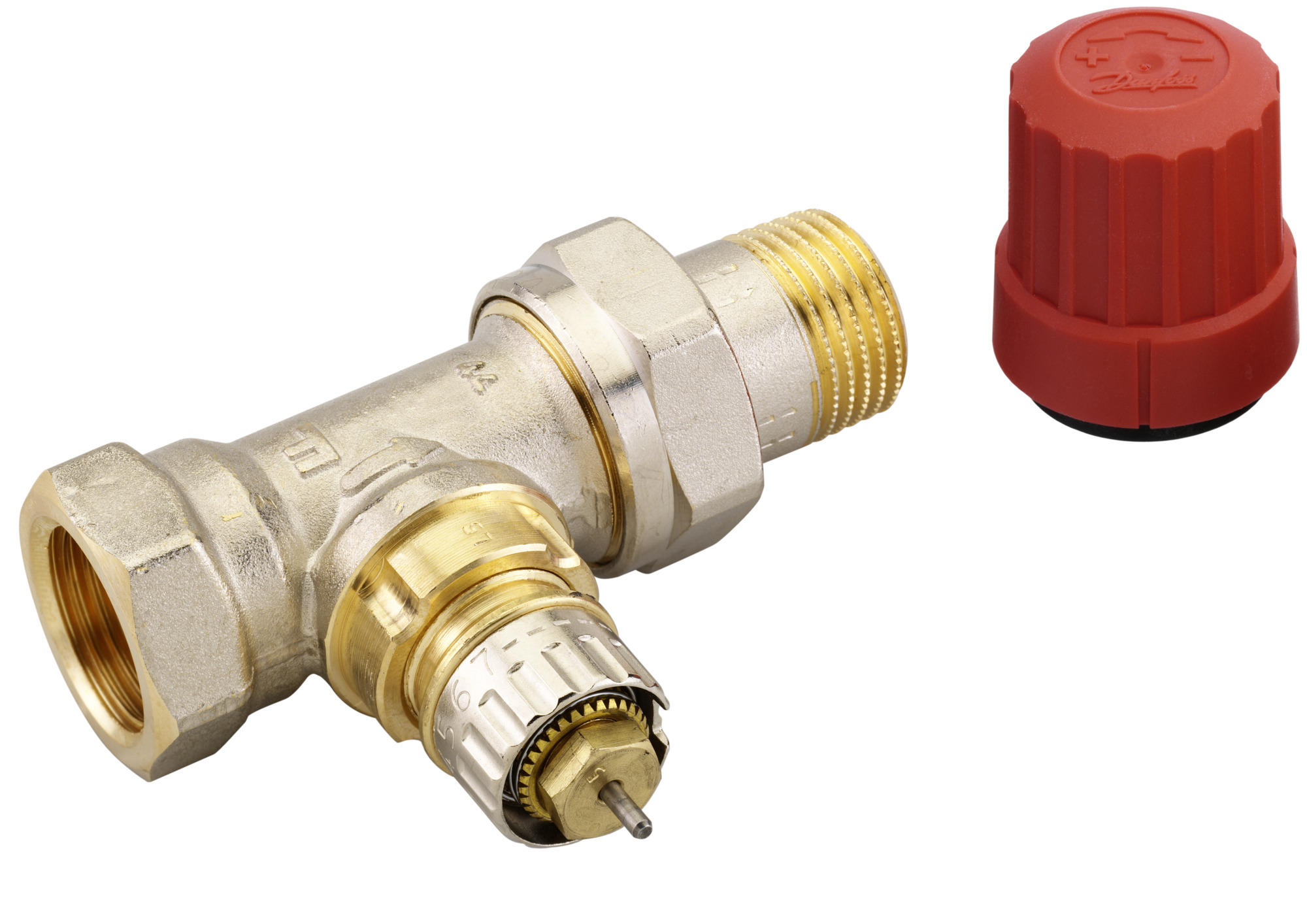 Danfoss RA-N 15 Ventilgehäuse R 1/2, Durchgang, kurze Bauform, Herz