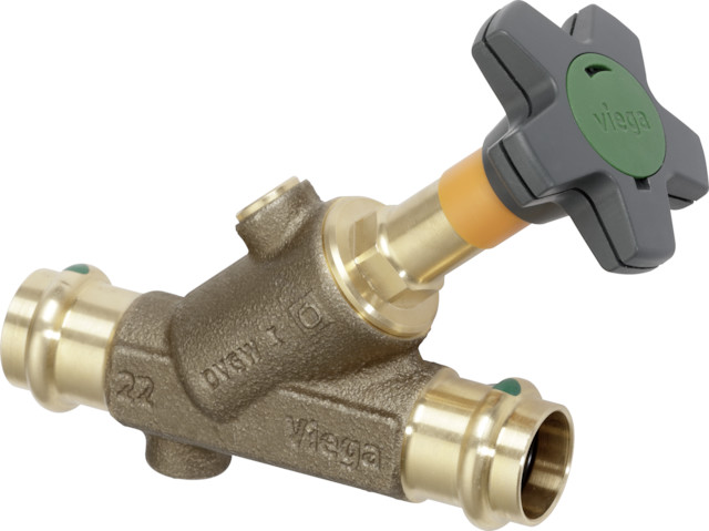Viega Schrägsitzventil mit SC Easytop 2237.5 in 28mm Rotguss
