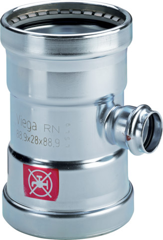Viega T-Stück mit SC Prestabo 1118XL in 64,0mm Stahl verzinkt