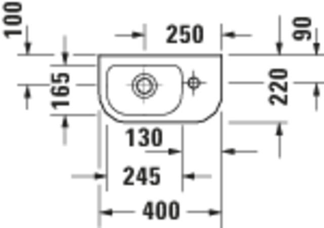 DU D-Code 2.0 HWB 400mm 1 HL, m. ÜL,Weiß