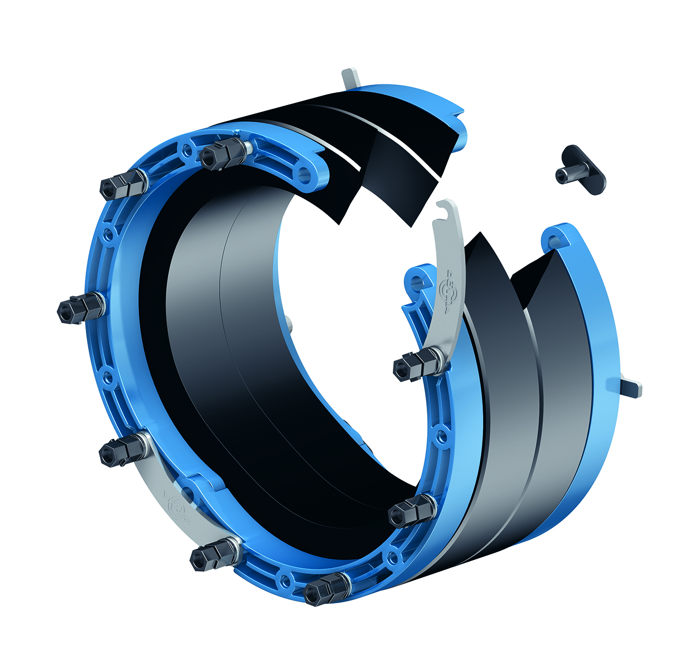 Curaflex Nova Uno/breit/T DN 150 für 63,0 mm bis 68,0 mm HK / EPDM Curaflex Nova Uno/breit/T DN 150 für 63,0 mm bis 68,0 mm HK / EPDM
