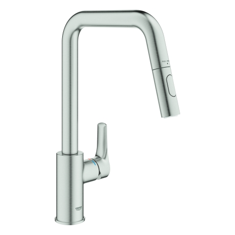 GROHE EH-SPT-Batterie Eurosmart 30619 hoher Auslauf Dual Spülbrause supersteel