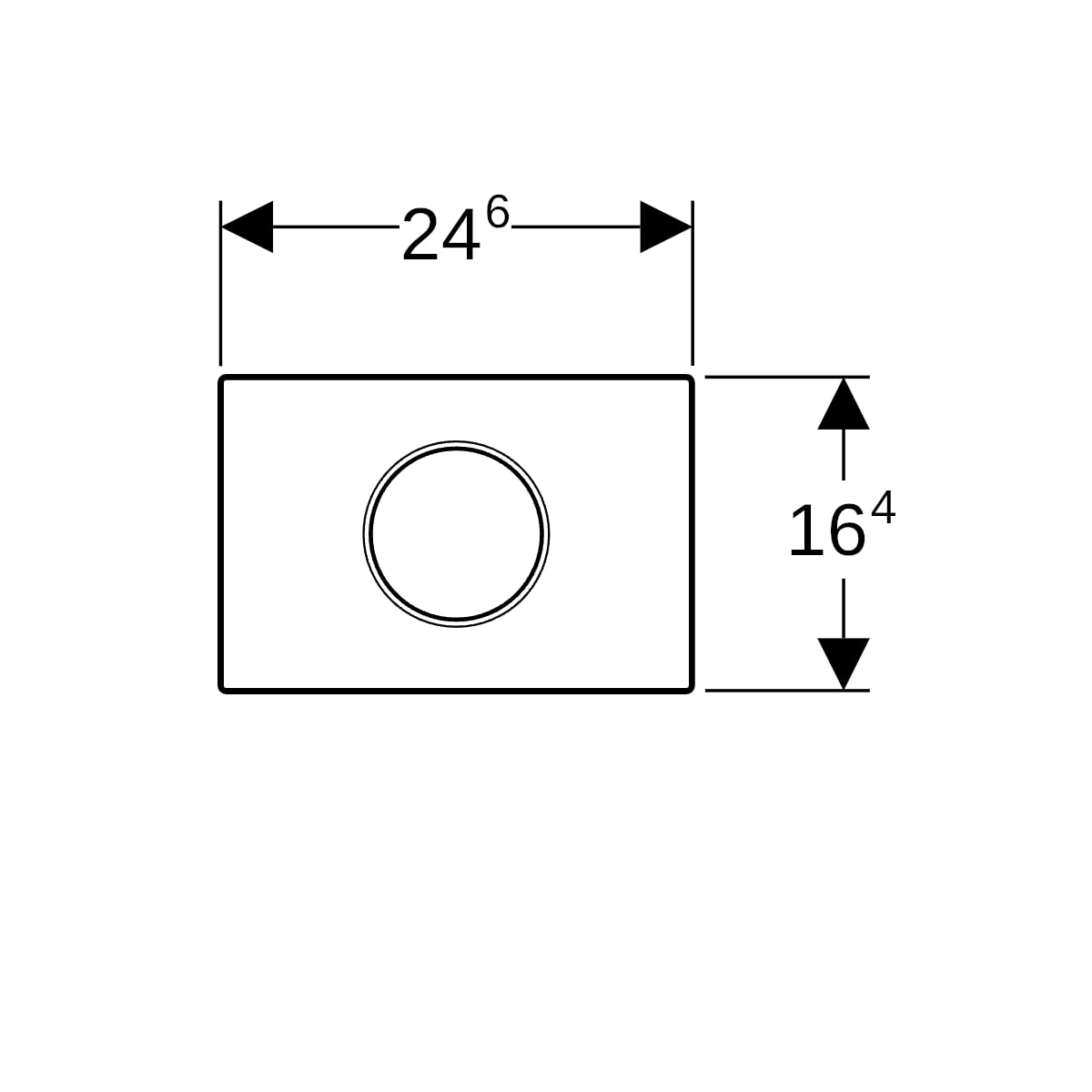 Geberit Sigma10 WC-Strg. rund, elek.Sp., Batt autom/bl, schwarz glzd /chrom glänzend