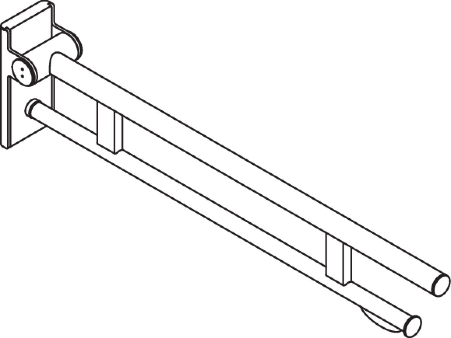 HEWI Stützklappgriff Duo (A), PRH, L:850mm, plvb dgrau tiefmatt