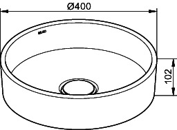 KEUCO Keramik-WT rund Stageline 32880 o.Hahnlochbohrung D: 400mm sw